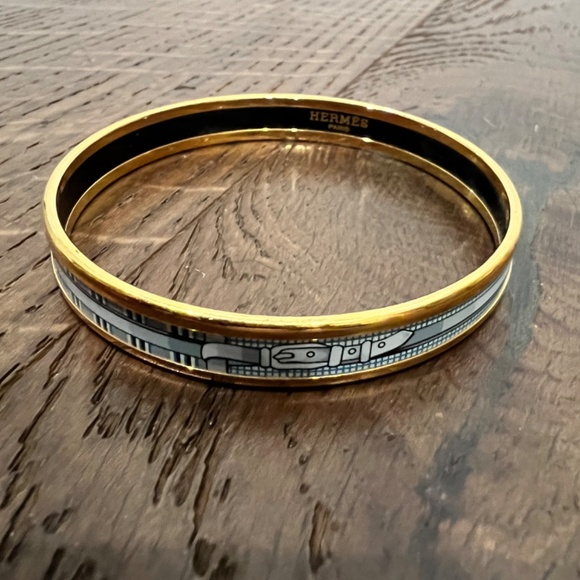 Hermes gold patterned bangle - Picture 4 of 6